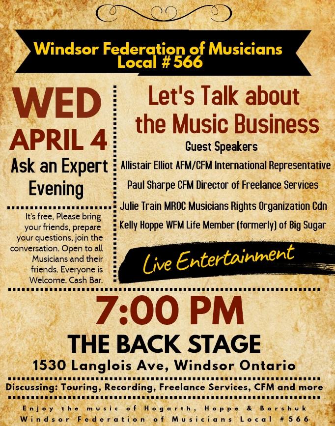 Looking Back - Please join us for a night of discussion on the Music Business.